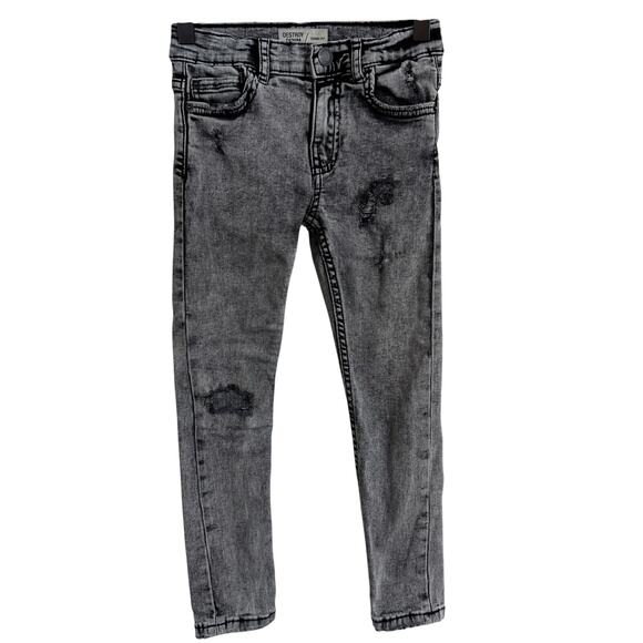 Zara Gray Distressed Skinny Jeans Destroy Denim Size 7 - Picture 1 of 6